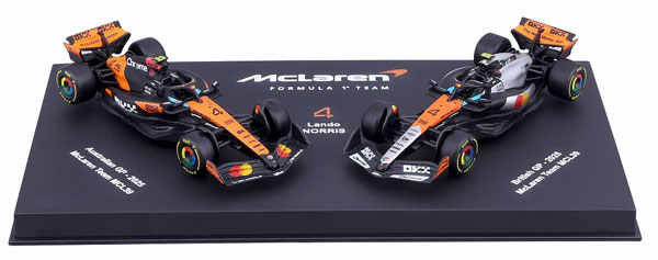Bburago 1/64 McLaren F1 Team MCL39 Australia / British GP No.4 L. Norris 2Car Set