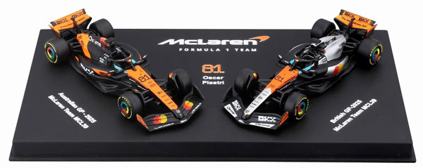 Bburago 1/64 McLaren F1 Team MCL39 Australia / British GP No.81 O. Piastri 2Car Set รูปภาพ 1