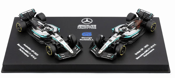 Bburago 1/64 Mercedes-AMG Petronas F1 Team W16 Australia / British GP No.63 G. Russell 2Car Set