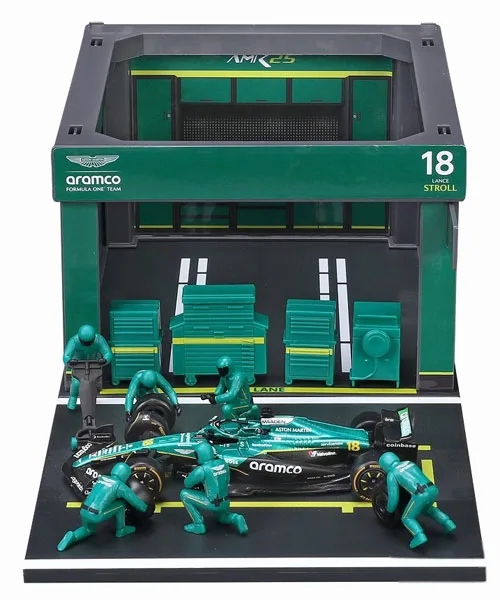 Bburago 1/43 애스턴마틴 아람코 F1 팀 PIT PASS 세트 AMR25 GP No.18 L. 스롤 이미지 1