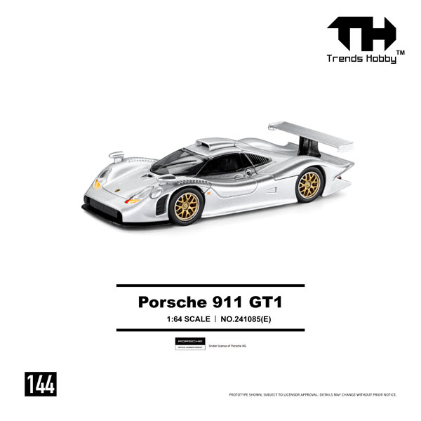 Trends Hobby 1/64 Porsche 911 GT1 1998 Silver Bild 1
