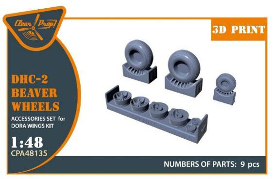 Clear Prop! 1/48 DHC-2 Beaver Wheel Set (For Dorawings)