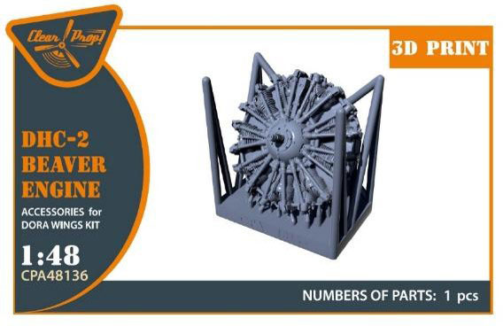 Clear Prop! 1/48 DHC-2 Beaver Engine (For Dorawings)