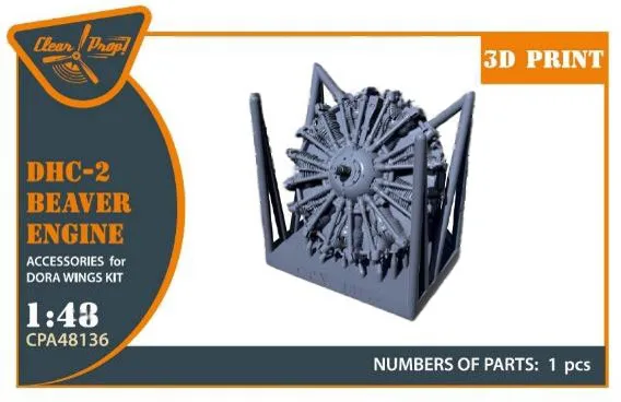 Clear Prop! 1/48 DHC-2 Beaver Engine (For Dorawings) imagen 1
