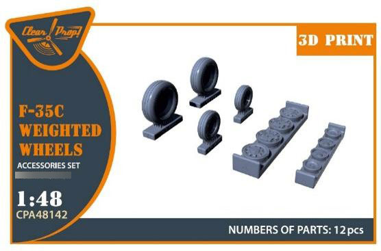 Clear Prop! 1/48 F-35C Sagged Wheel Set (For T) imagen 1