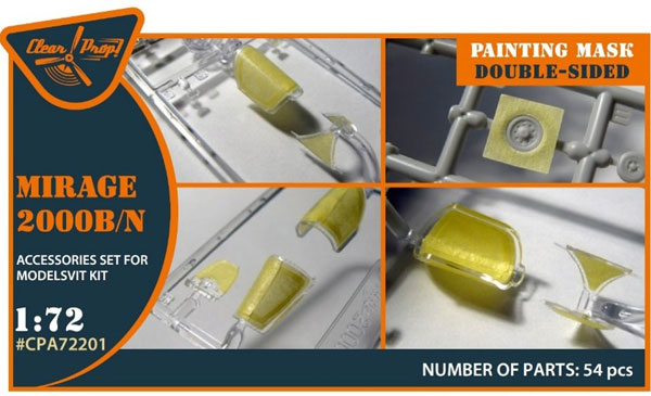 Clear Prop! 1/72 Mirage 2000B/N Double-sided Painting Mask Sticker (For Modelsvit) imagen 1