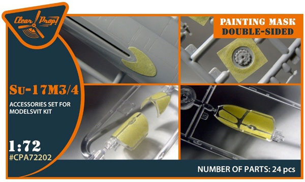 Clear Prop! 1/72 Su-17M3/4 Double-sided Painting Mask Sticker (For Modelsvit) imagen 1
