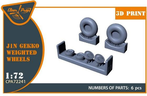 Clear Prop! 1/72 J1N Gekko Sagged Wheel Set image 1