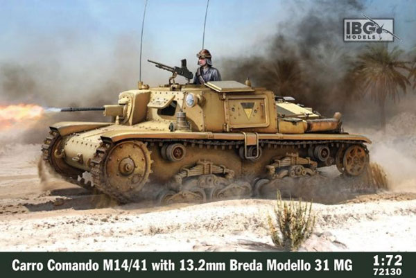 IBG 1/72 Carro Comando M14/41 Commander Tank w/Breda M1931 13.2mm Machine Gun Plastic Model
