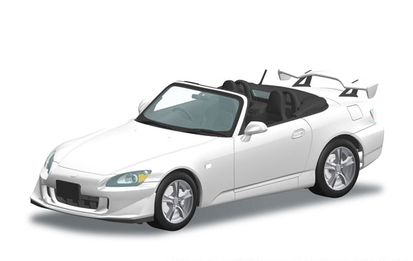 Aoshima RakuPla Snap Car No.10-GW AP2 S2000 TYPE S 2007 Grand Prix White Plastic Model 圖片 1