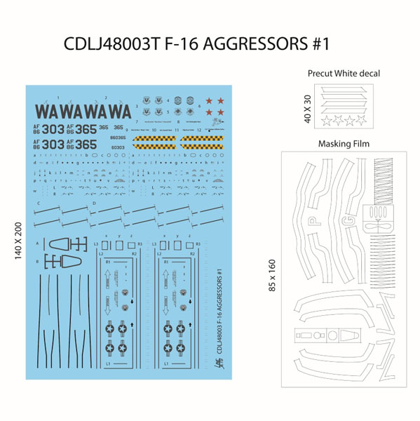 Crossdelta 1/48 Modern U.S. F-16 Agressors #1: 57th Group 64th Agressor Squadron Nellis Air Force Base
