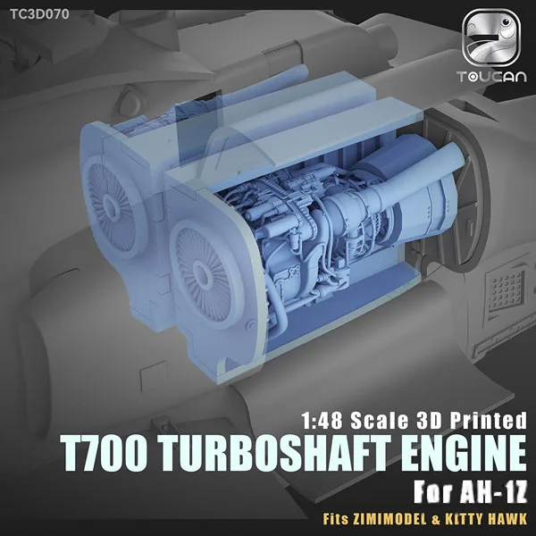 TOUCAN 1/48 3D-printed AH-1Z T700 Turbo Shaft Engine Bild 1