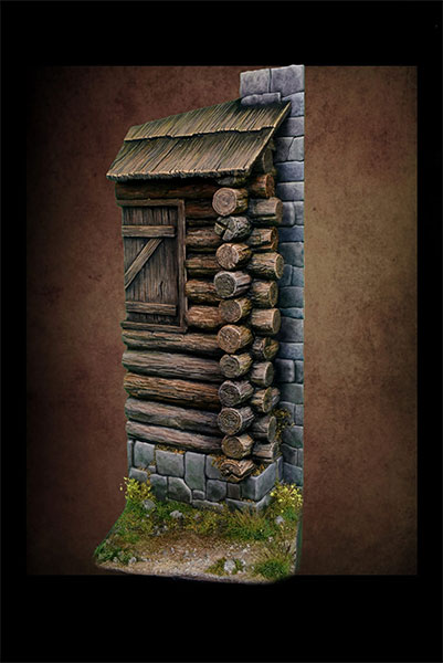 VG DioModels 1/32 (54mm) Regular Figure Base Log House