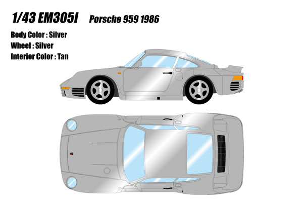 Make Up 1/43 Porsche 959 1986 Silver (Tan Interior) Bild 1