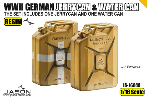 JASON STUDIO 1/16 WW.II German Army Jerry Can Set (For Fuel & Water x1 Each) 图片 1