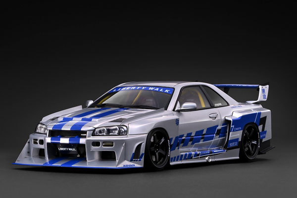 Ignition Model 1/18 LB-ER34 Super Silhouette SKYLINE Silver imagen 1