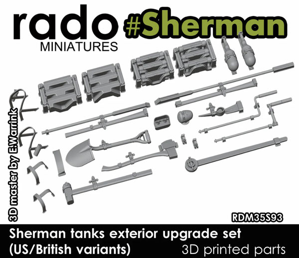 Rado Miniatures 1/35 WWII 셔먼 전차 외부 업그레이드 세트 (미국/영국 변형)