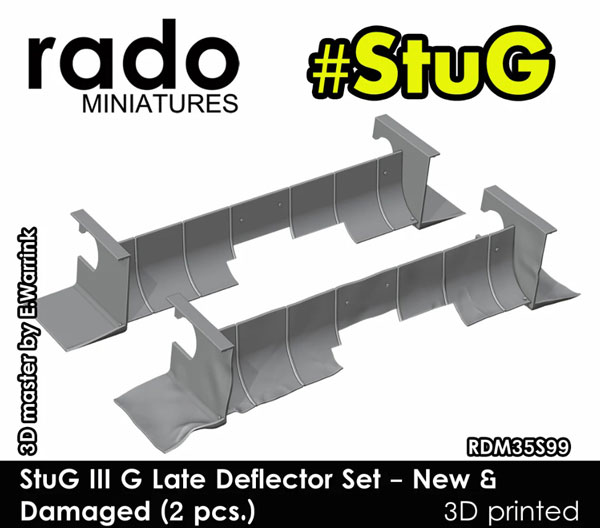 Rado Miniatures 1/35 WWII 독일군 StuG III G 후기형 디플렉터 세트 - 신품 & 파손 (2개입)