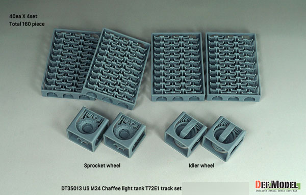 DEF. Model 1/35 WWII U.S. M24 Chaffee Light Tank Type T72E1 Workable Track Link (For T)