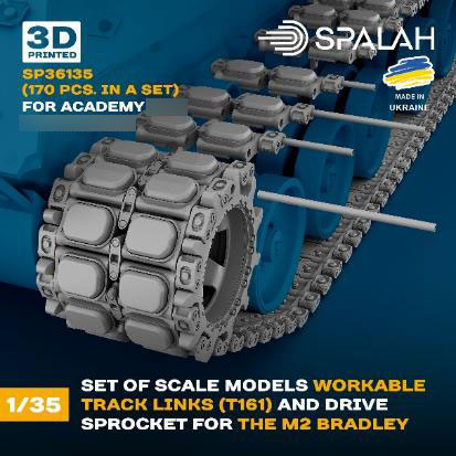 SPALAH 1/35 M2 Bradley Workable T161 Track Link & Sprocket Set (For Academy / T)