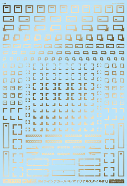 MYK DESIGN ASU DECA 1/100 GM Line Decals No.17 "Real Style #1" Gold Bild 1