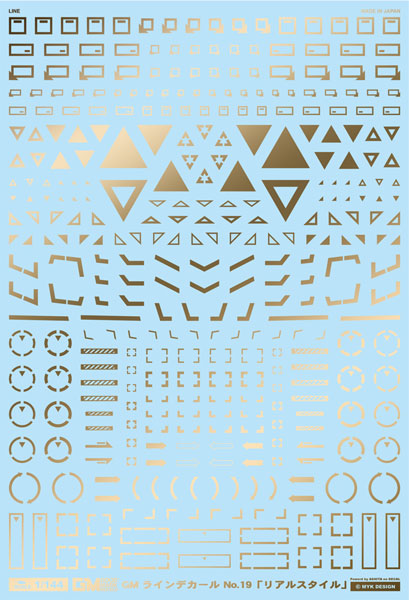 MYK DESIGN ASU DECA 1/144 GM Line Decals No.19 "Real Style" Gold