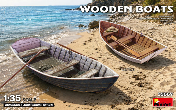 Mini Art 1/35 Wooden Board Plastic Model gambar 1