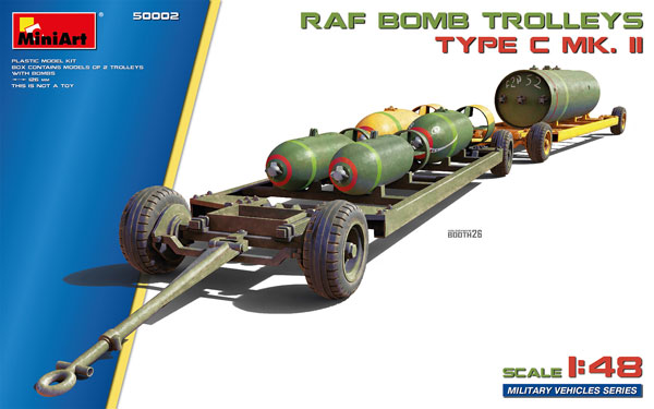 Mini Art 1/48 RAF Bomb Trolley Type C Mk.II Plastic Model gambar 1