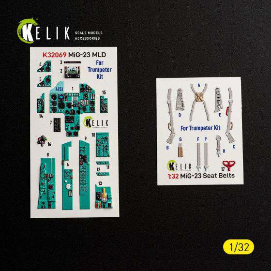 RES/KIT 1/32 MiG-23MLD Interior 3D Decals (For Trumpeter)