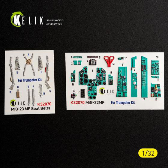 RES/KIT 1/32 MiG-23MF Interior 3D Decals (For Trumpeter)