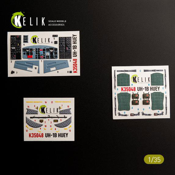 RES/KIT 1/35 UH-1B Huey Interior 3D Decals (For Trumpeter)