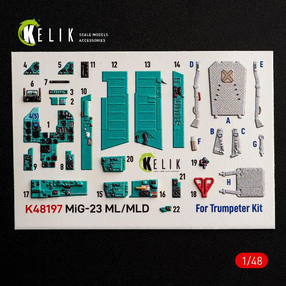 RES/KIT 1/48 MiG-23ML/MLD Interior 3D Decals (For Trumpeter) Bild 1
