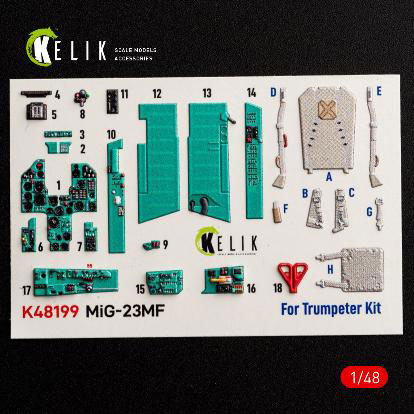 RES/KIT 1/48 MiG-23MF Interior 3D Decals (For Trumpeter)