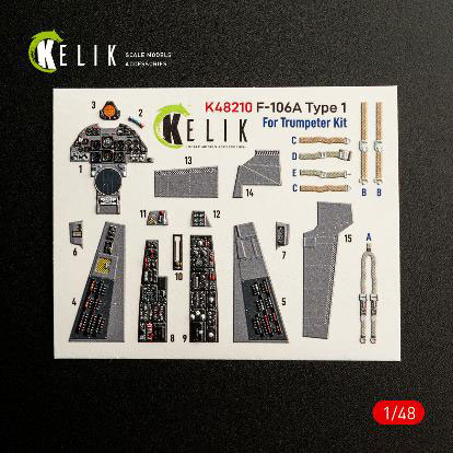 RES/KIT 1/48 F-106A Delta Dart Type 1 Interior 3D Decals (For Trumpeter)
