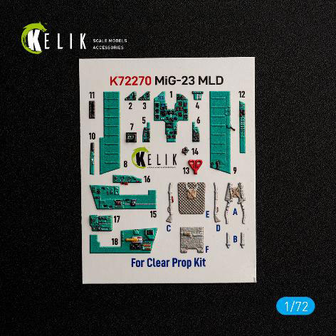 RES/KIT 1/72 MiG-23MLD Interior 3D Decals (For Clear Prop!)
