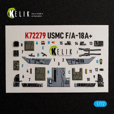 RES/KIT 1/72 F/A-18+ (US Marine Corps) Interior 3D Decals (For Academy)