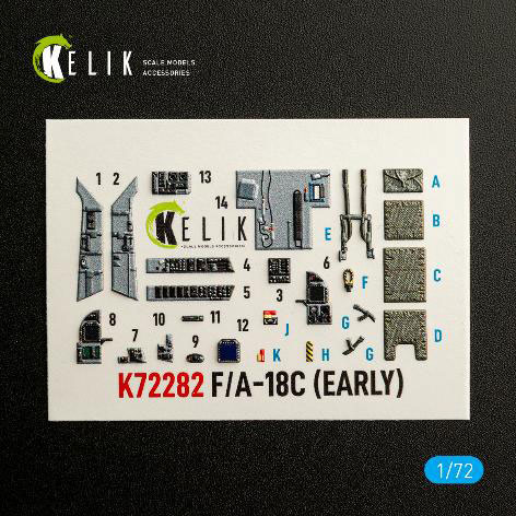 RES/KIT 1/72 F/A-18C (Initial Model) Interior 3D Decals (For Academy)
