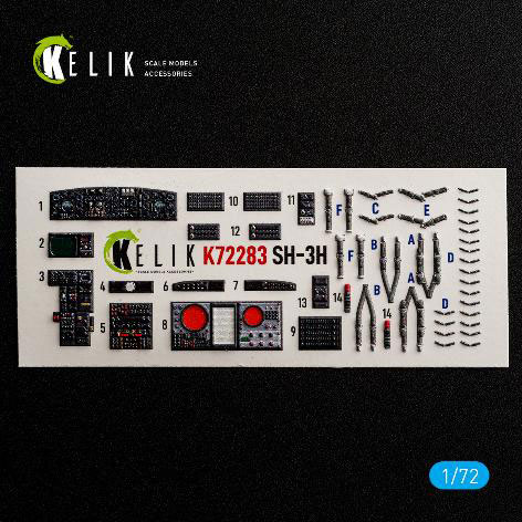 RES/KIT 1/72 SH-3H Sea King Interior 3D Decals (For Foreart)