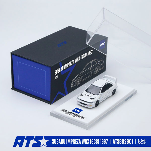 ATS-MODELS 1/64 SUBARU IMPREZA WRX (GC8) 1997 - White gambar 1