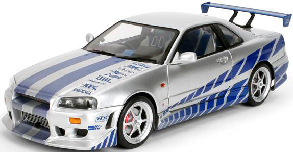 Jada Toys 1/18 F&F Nissan Skyline GT-R (R34) Silver (Brian)