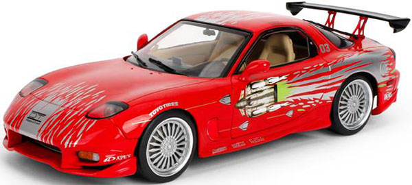 Jada Toys 1/18 F&F Mazda RX-7 Red (Dominic) image 1
