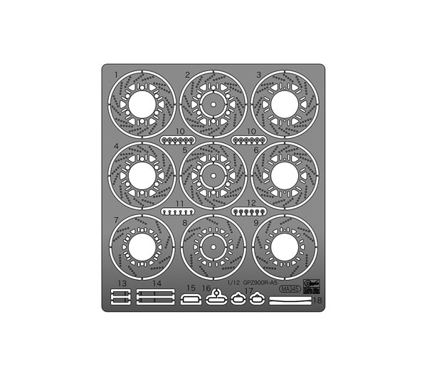 Hasegawa 1/12 Kawasaki GPZ900R (A5) (1988) Photo-etched Parts imagen 1