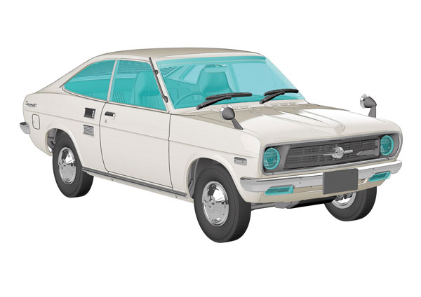 Hasegawa 1/24 Nissan Sunny Coupe (B110) Late Model GX5 (1972) Plastic Model image 1