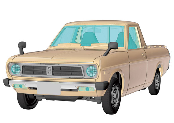 Hasegawa 1/32 Datsun Sunny Truck (B121) Mid Production Model Short Body (Beige) Plastic Model image 1