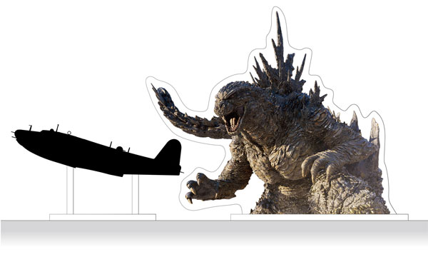 Hasegawa 1/350 "Godzilla -0.0" Type 2 Large Flying Boat (Kai) w/Godzilla Background Set Plastic Model