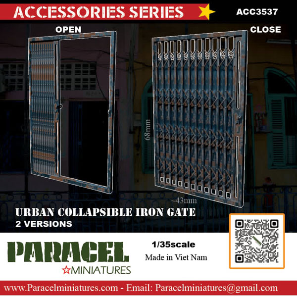 Paracel Miniatures 1/35 Regular Urban Collapsible Iron Gate (2pcs.)