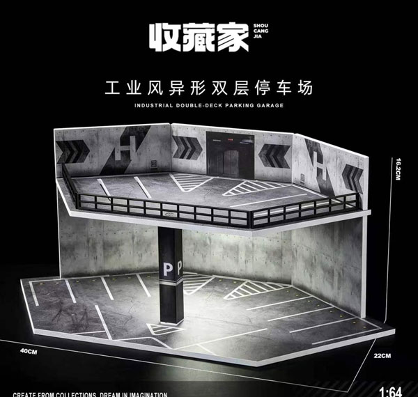 SHOUCANGJIA 1/64 어반 시너리 디오라마 파킹 덱 이미지 1
