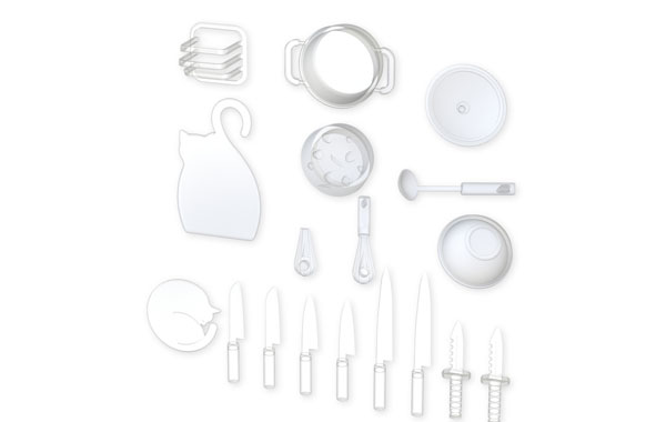 Plum Cuisine Set 01 Clear 1/12 Plastic Model