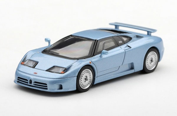 MINI GT 1/64 Bugatti EB110 Paris Motor Show 1992 Azzurro Metallizzato (Light Blue Metallic) (Left-hand Steering) image 1