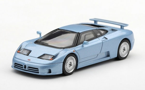 MINI GT 1/64 Bugatti EB110 Paris Motor Show 1992 Azzurro Metallizzato (Light Blue Metallic) (Left-hand Steering)